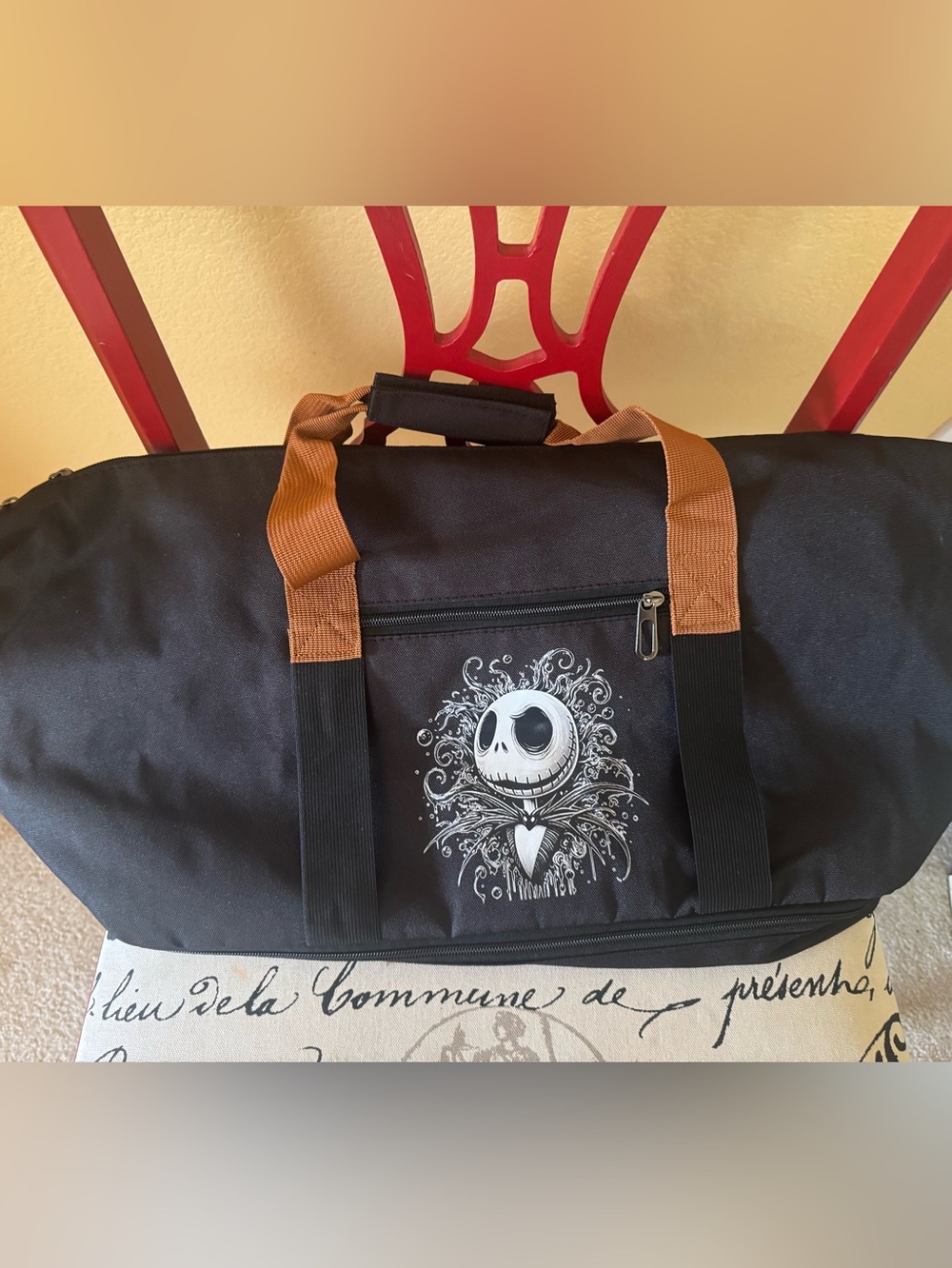 Jack Skellington The Nightmare  Before Christmas Gym Travel Bag with Strap NEW